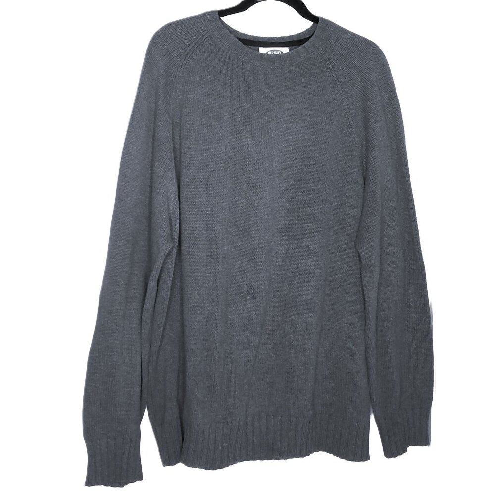 New Old Navy Men's Sweater Pullover Gray 100% Cotton Ribbed Trim NWOT Sz XL